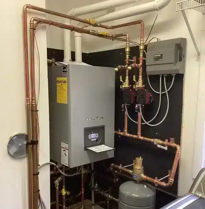 Combi boiler in residential home in Ann Arbor, MI.